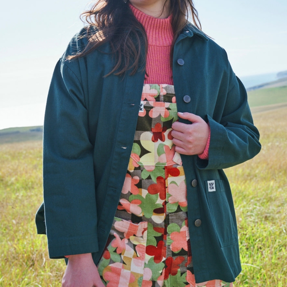 Lucy & Yak, Olly Organic Twill Jacket Posy Green, size M LIKE NEW CONDITION